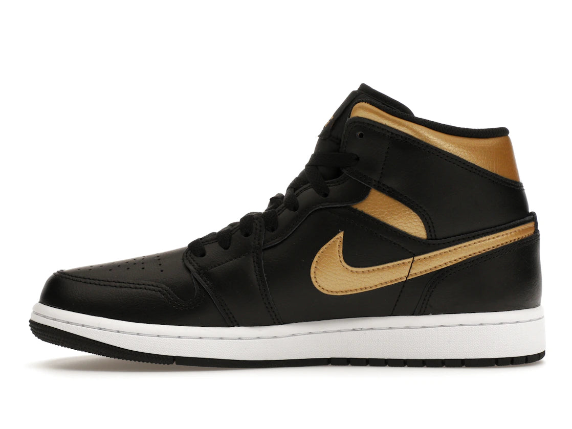 Jordan 1 Mid Black Metallic Gold
