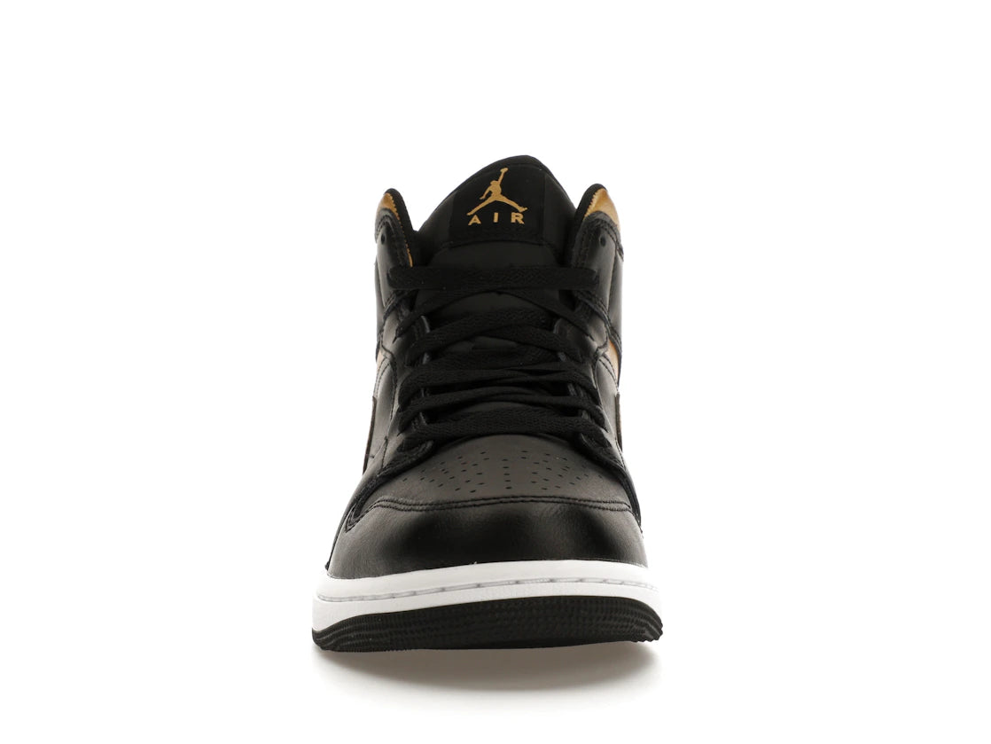 Jordan 1 Mid Black Metallic Gold