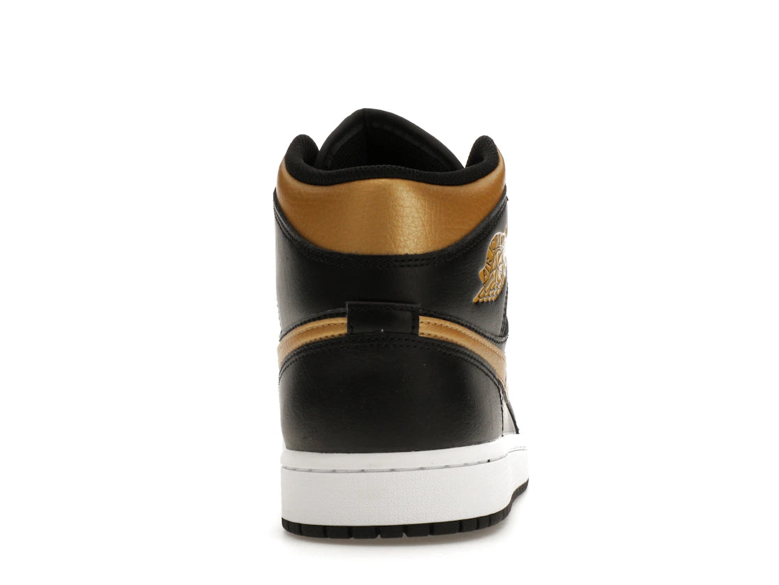 Jordan 1 Mid Black Metallic Gold