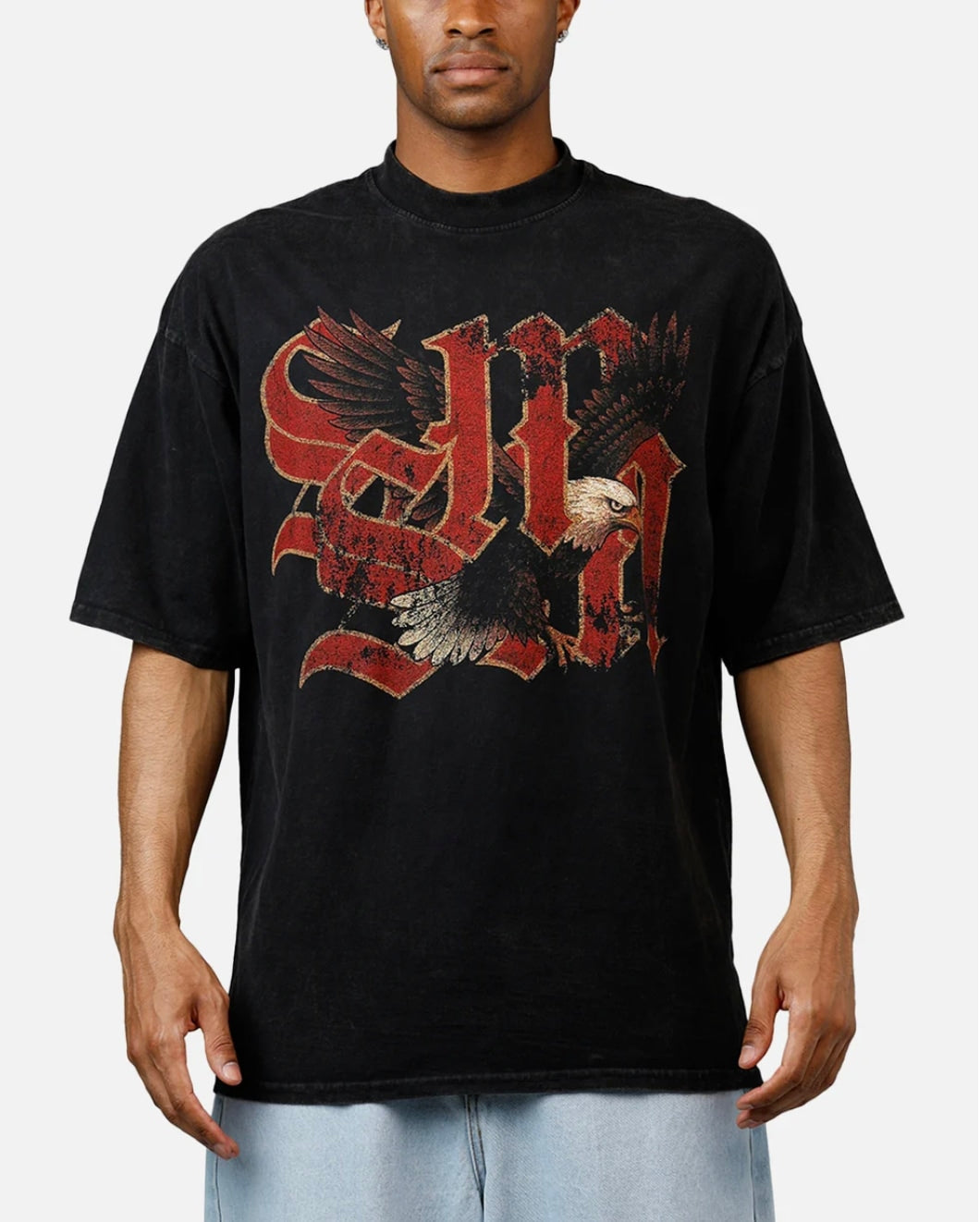 SAINT MORTA HIGHWAY MOCK NECK T-SHIRT OFF BLACK