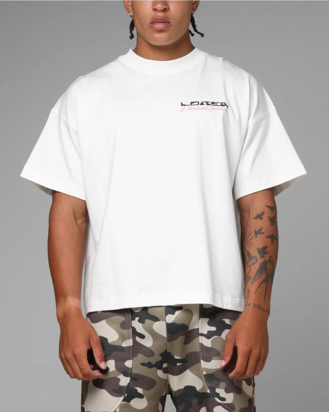 LOITER JET STREAM CHENILLE T-SHIRT OFF WHITE