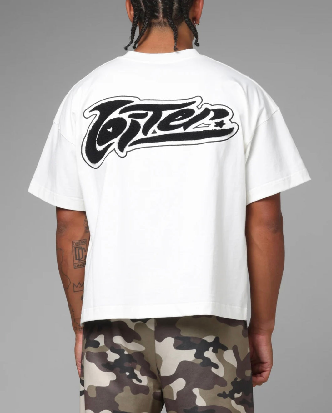 LOITER JET STREAM CHENILLE T-SHIRT OFF WHITE